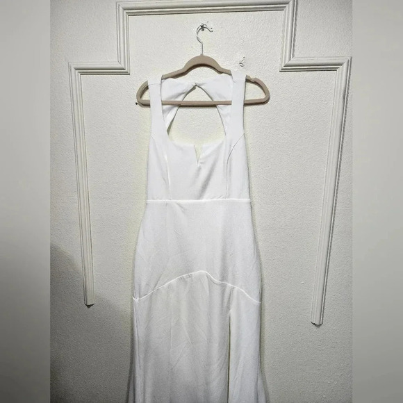 Lulu's Everlasting Promise White Notched Backless Mermaid Maxi Dress Bridal - Picture 7 of 14